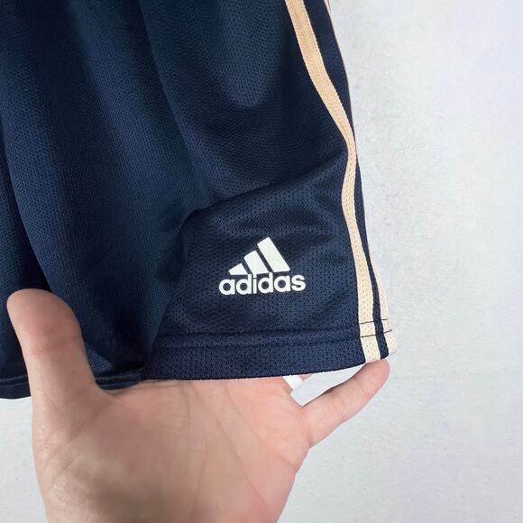 Vintage Adidas Navy Blue Pink Basic Side Stripe Athletic Running Womens Shorts L - Picture 8 of 15